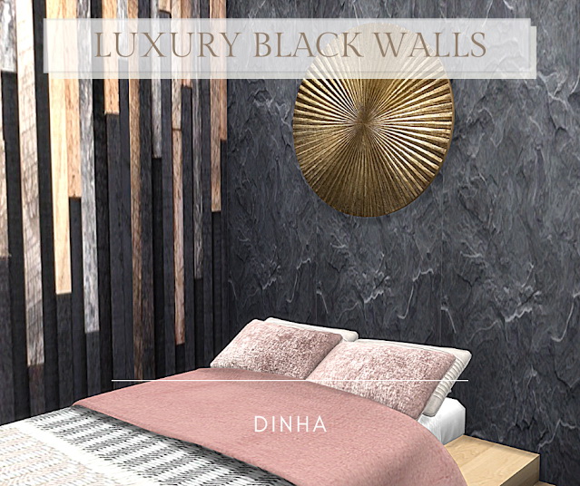 Sims 4 Luxury Black Walls at Dinha Gamer