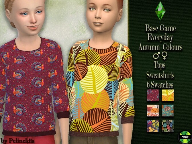 Sims 4 Autumn Colours Sweatshirt by Pelineldis at TSR