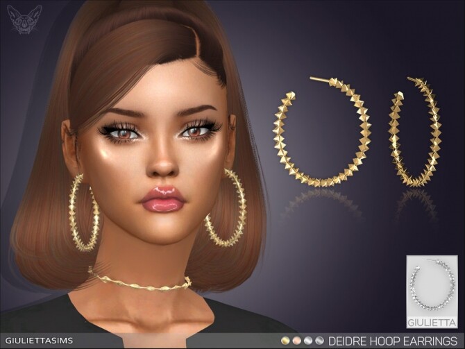 Sims 4 Deidre Hoop Earrings by feyona at TSR