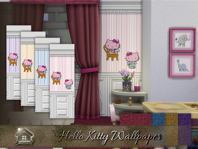 Sims 4 Hello Kitty Walls by emerald at TSR