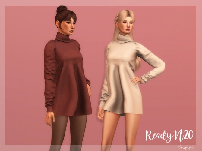 Sims 4 High Neck Dress by laupipi at TSR