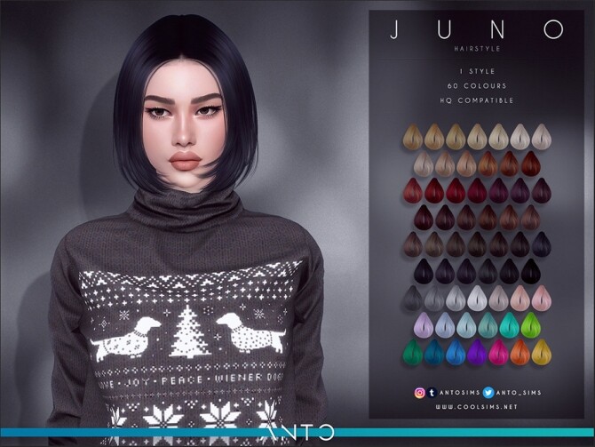 Sims 4 Juno Hairstyle by Anto at TSR