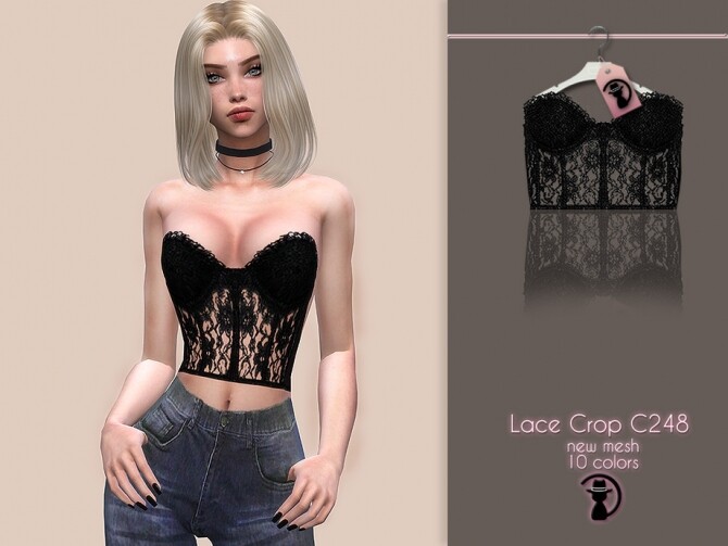 Sims 4 Lace Crop C248 by turksimmer at TSR