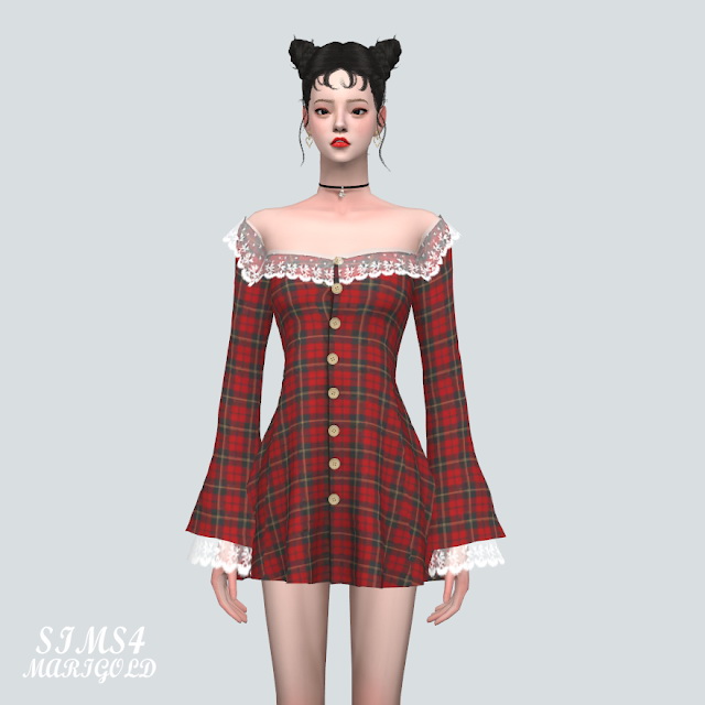 Sims 4 Lace Mini Dress at Marigold