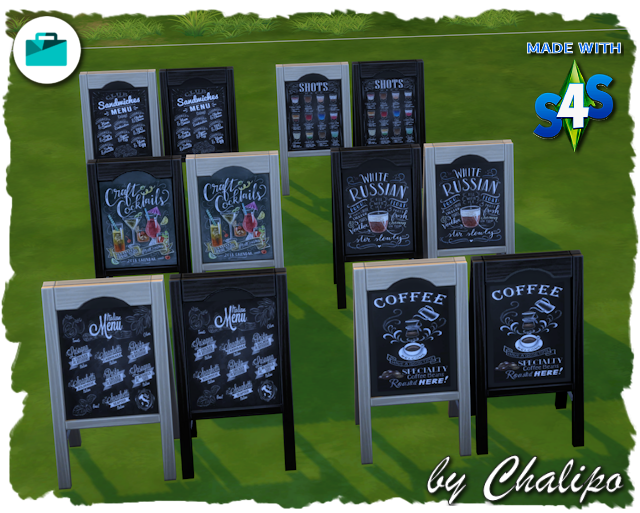Sims 4 Restaurant Boards by Chalipo at All 4 Sims