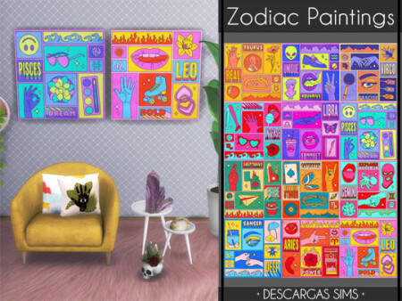 Zodiac Paintings at Descargas Sims