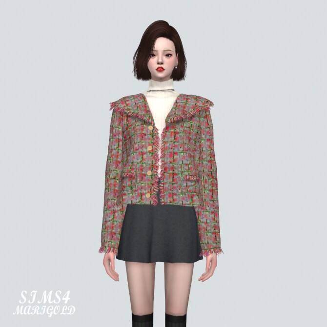 Sims 4 Sailor Tweed Jacket at Marigold