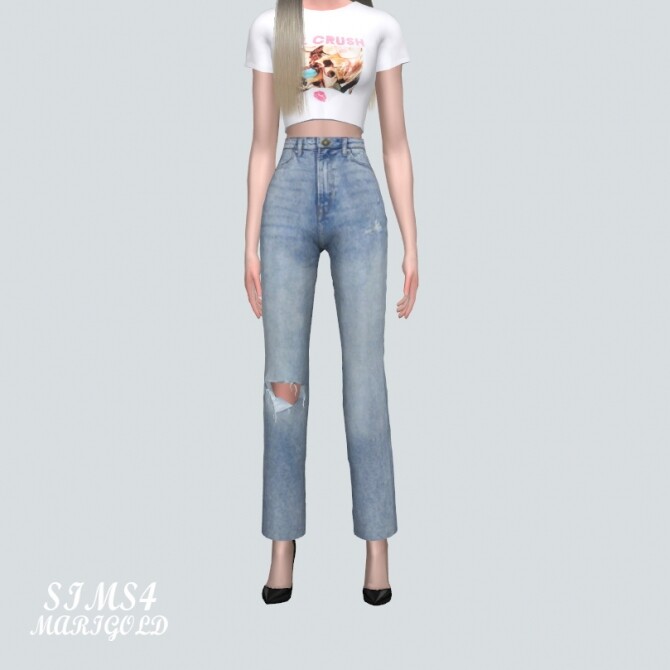 Sims 4 Ripped Jeans TT at Marigold