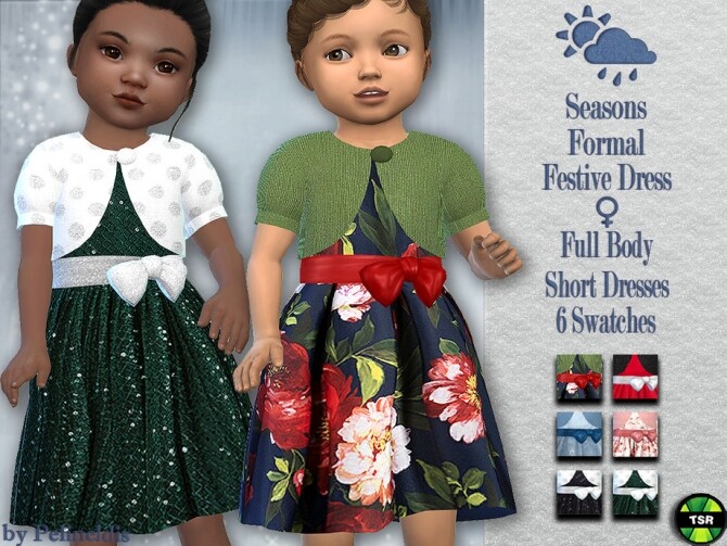 Sims 4 Toddler Festive Dress by Pelineldis at TSR