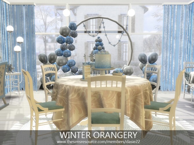 Sims 4 WINTER ORANGERY DINING ROOM by dasie2 at TSR