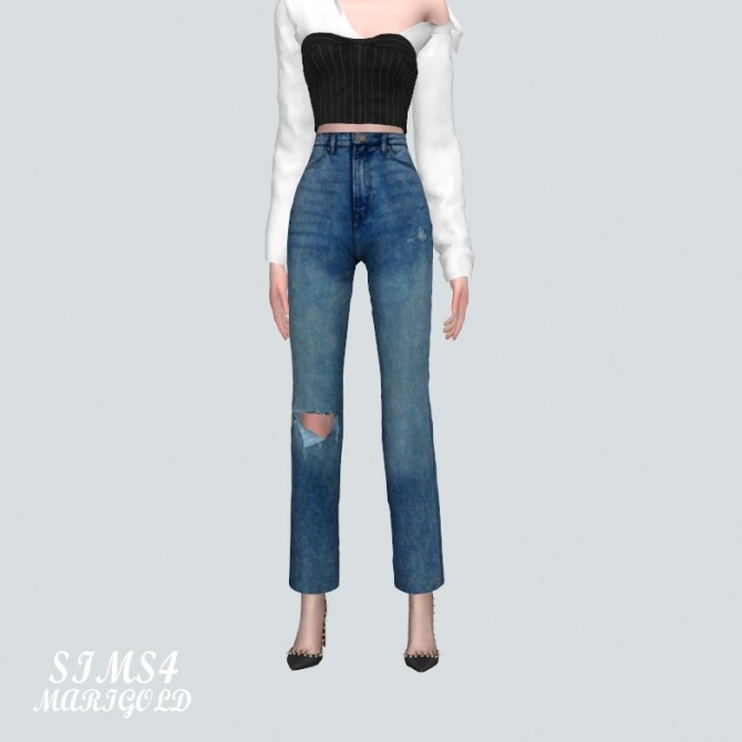 Sims 4 Ripped Jeans TT at Marigold