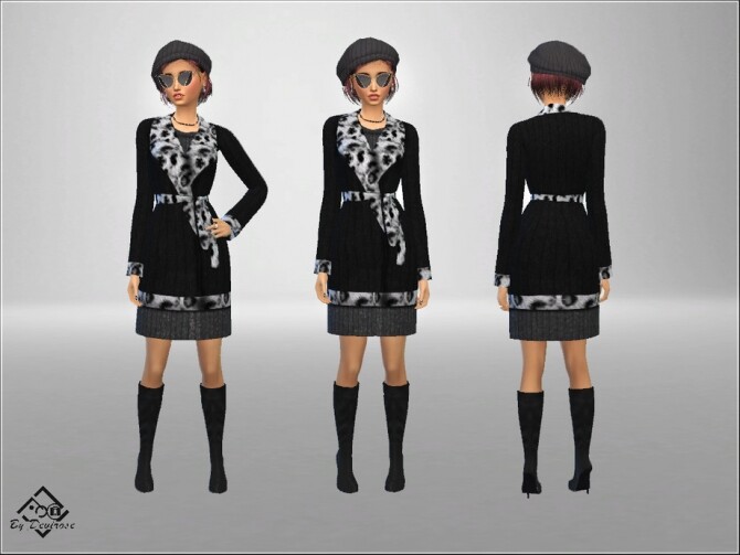 Sims 4 Fur Coat Set by Devirose at TSR