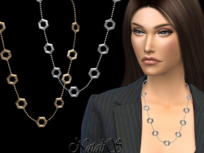Sims 4 Hexagon necklace by NataliS at TSR