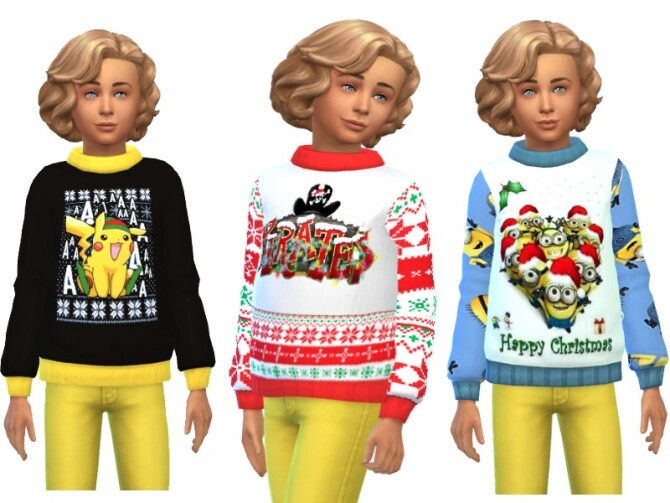 Sims 4 Christmas sweater for kids at Louisa Creations4Sims