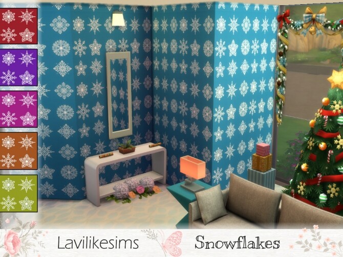 Sims 4 Snow Flakes wallpaper by lavilikesims at TSR