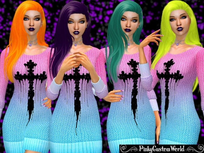Sims 4 Recolor of Stealthics Captivated hair by PinkyCustomWorld at TSR