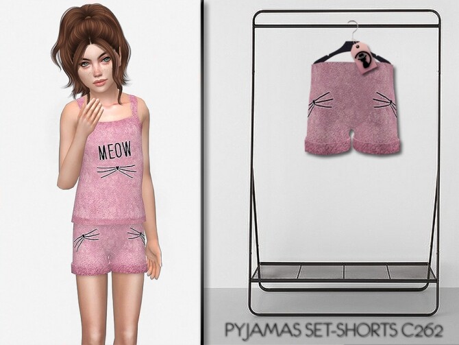 Sims 4 Pyjamas Set Shorts C262 by turksimmer at TSR