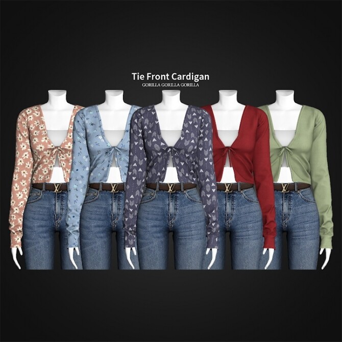 Sims 4 Tie Front Cardigan at Gorilla