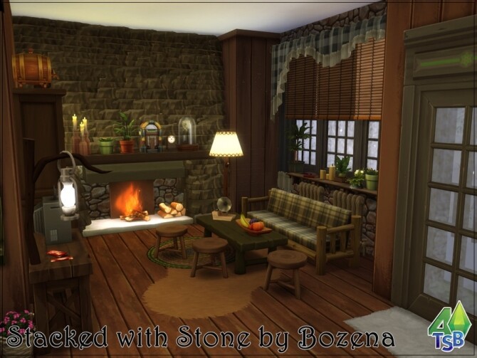 Sims 4 Stacked with Stone Home by bozena at TSR