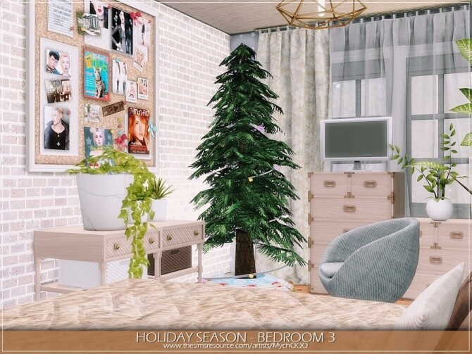 Sims 4 Holiday Season Bedroom 3 by MychQQQ at TSR