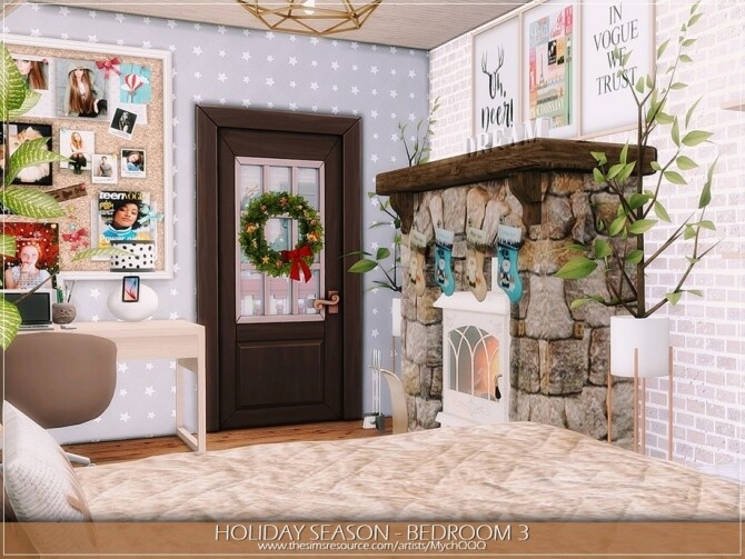 Sims 4 Holiday Season Bedroom 3 by MychQQQ at TSR