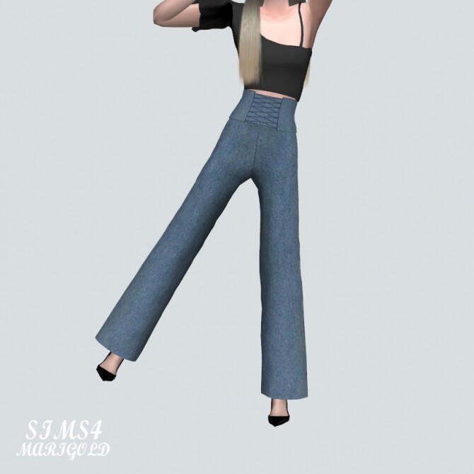 Sims 4 High Waist Wide Pants at Marigold