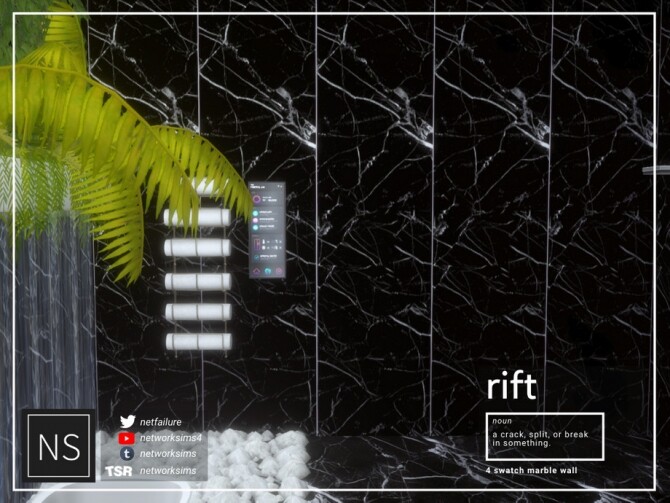 Sims 4 Rift Marble Walls by Networksims at TSR