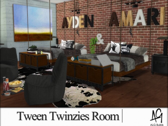 Sims 4 Tween Twinzies Room by ALGbuilds at TSR