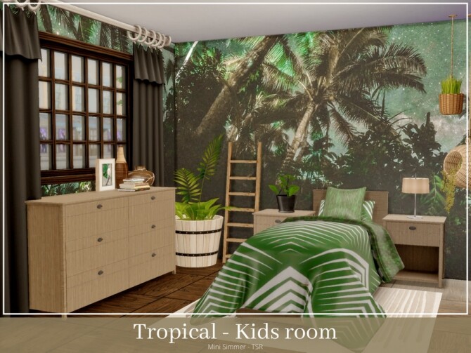 Sims 4 Tropical Kids room by Mini Simmer at TSR