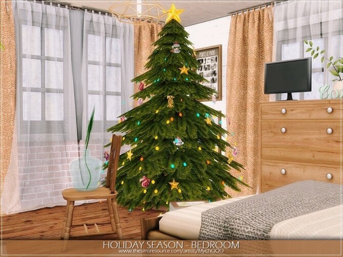 Sims 4 Holiday Season Bedroom by MychQQQ at TSR