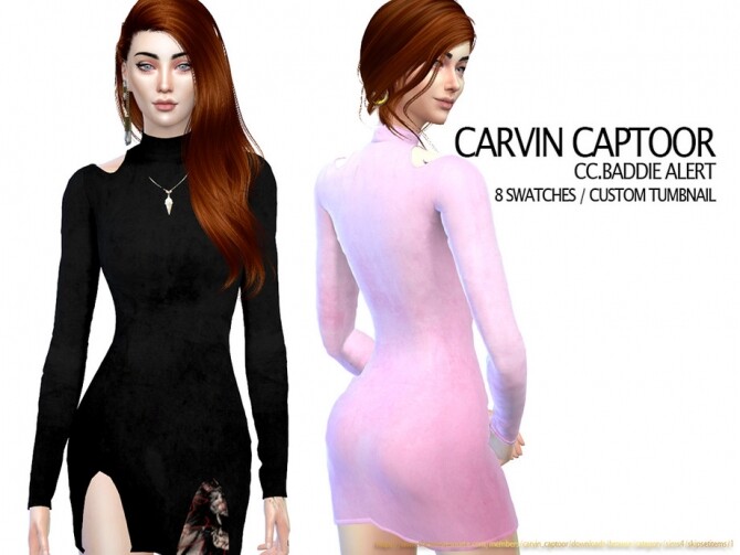 Sims 4 Baddie Alert dress by carvin captoor at TSR