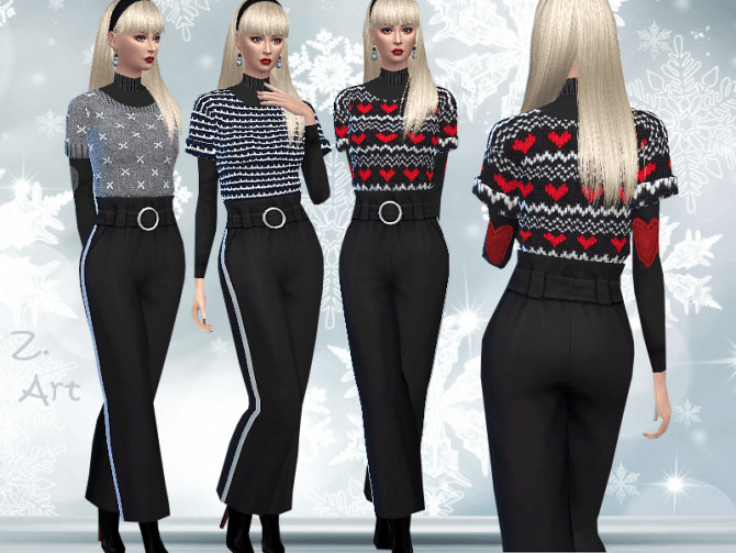 Sims 4 Winter CollectZ 22 Outfit by Zuckerschnute20 at TSR