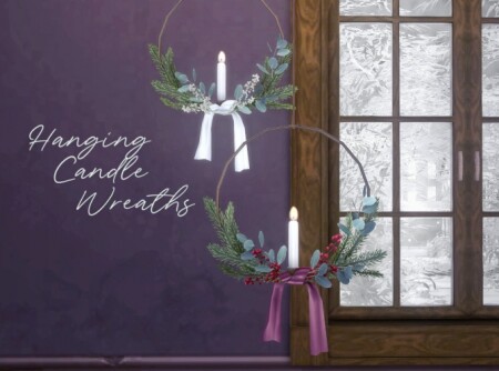 Hanging Candle Wreaths by pocci at Garden Breeze Sims 4
