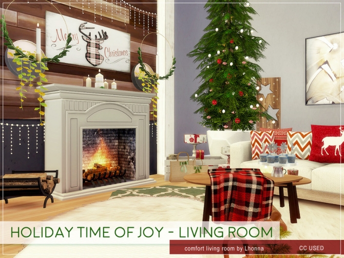 Holiday Time Of Joy Living Room By Lhonna At Tsr » Sims 4 Updates