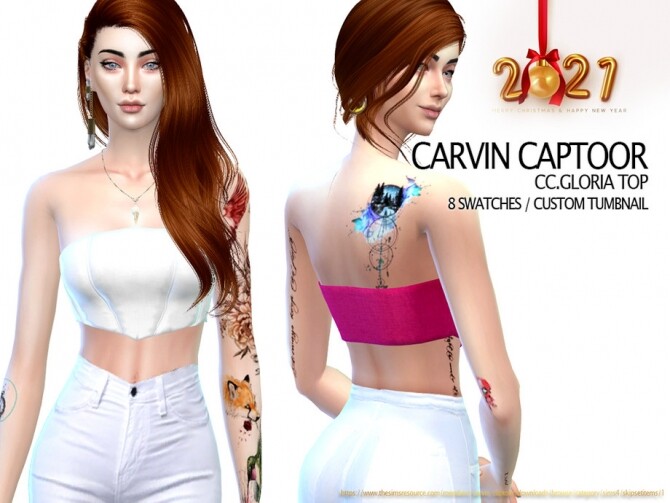 Sims 4 Gloria Top by carvin captoor at TSR