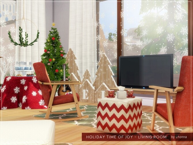 Sims 4 Holiday Time of Joy Living Room by Lhonna at TSR