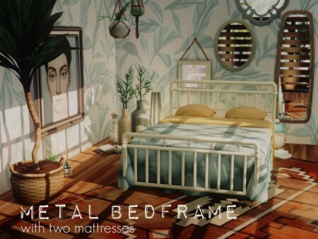 METAL BEDFRAME WITH TWO MATTRESSES at Picture Amoebae