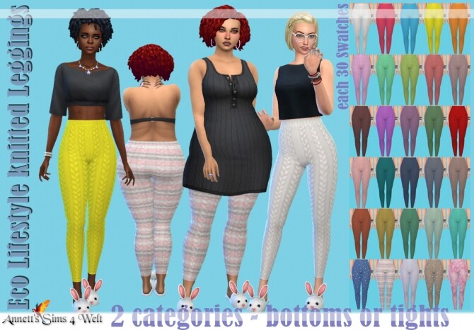 Sims 4 Eco Lifestyle knitted Leggings at Annett’s Sims 4 Welt