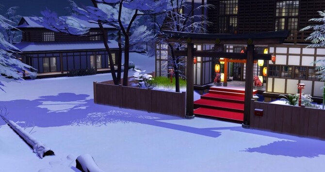 Sims 4 Sakura, cherry blossom house by Reverlautre at L’UniverSims