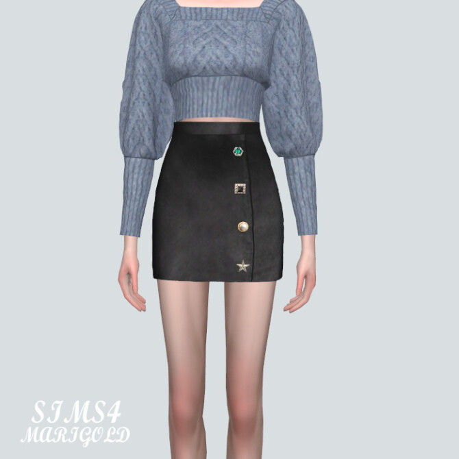 Sims 4 Leather Mini Skirt at Marigold