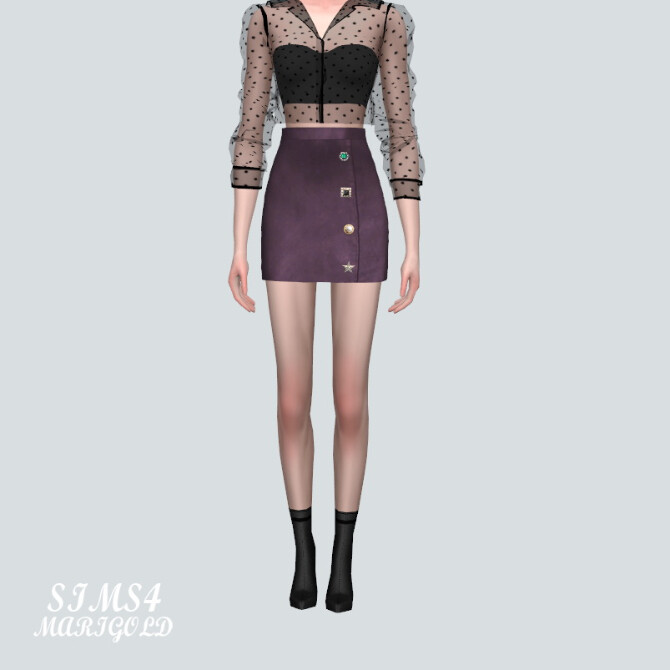 Sims 4 Leather Mini Skirt at Marigold