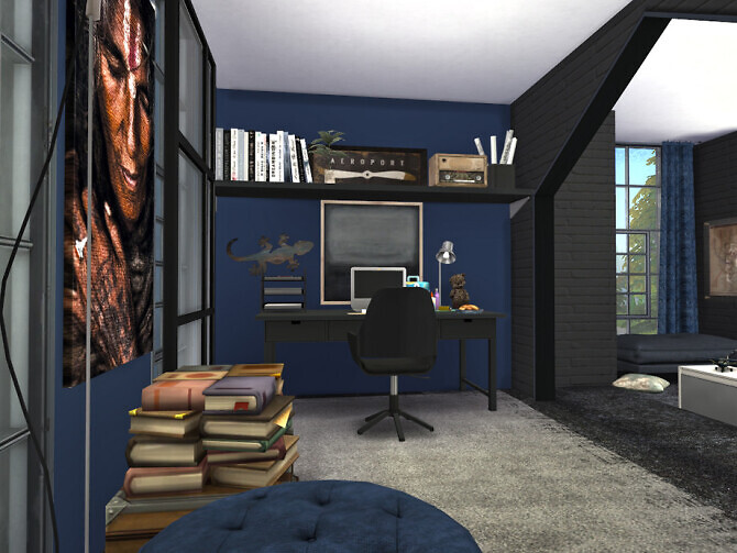 Sims 4 Brick & Steel   The Study by fredbrenny at TSR