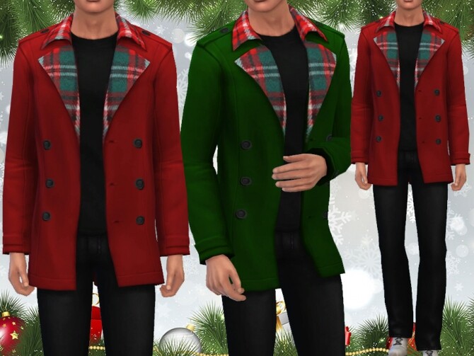 Sims 4 Xmas Special Coat Outfit M by Saliwa at TSR