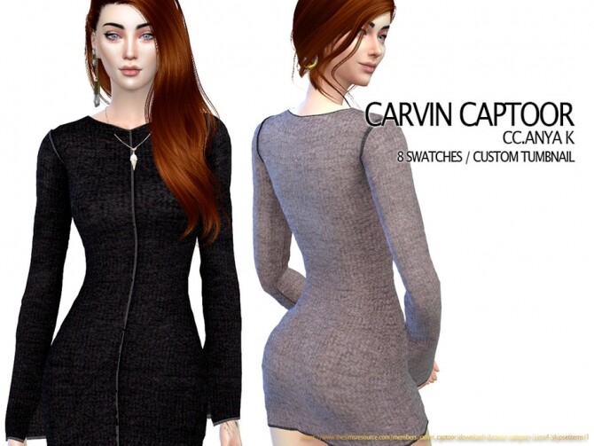Sims 4 Anya K dress by carvin captoor at TSR