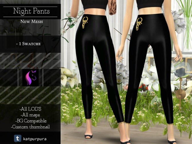 Sims 4 Night Pants by KaTPurpura at TSR