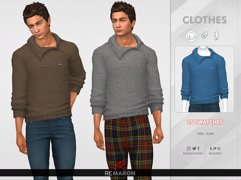 Winter Sweater for Men 01 by remaron at TSR » Sims 4 Updates