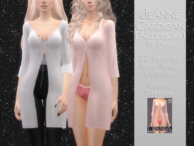Sims 4 Jeanne Cardigan (Accessory) by Dissia at TSR