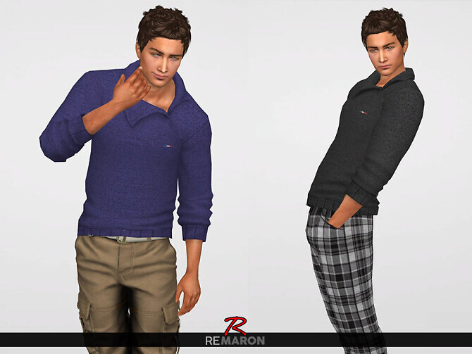Sims 4 Winter Sweater for Men 01 by remaron at TSR