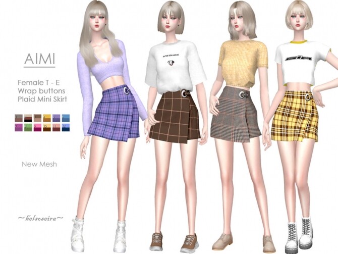 Sims 4 AIMI Wrap Skirt by Helsoseira at TSR