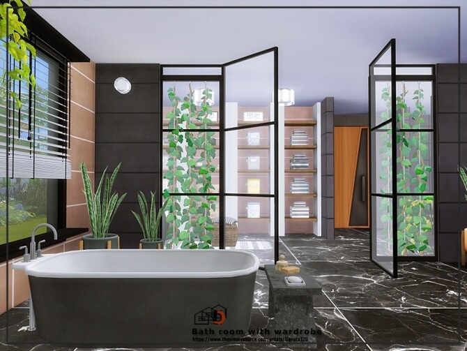 Sims 4 Bath room with wardrobe by Danuta720 at TSR